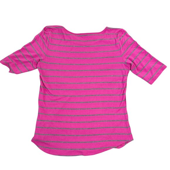 Apt 9 Essentials Women Shirt Pink Size Large Crewneck Fitted Short Sleeves - Picture 4 of 4